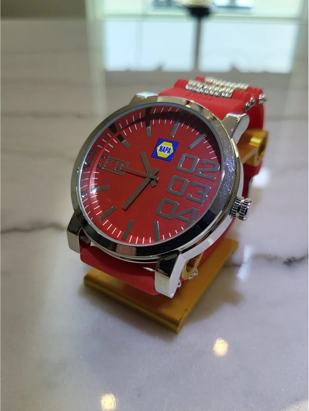 Men's Quartz Watch Working New Battery Automobilia 50mm NAPA Auto Part Works EUC